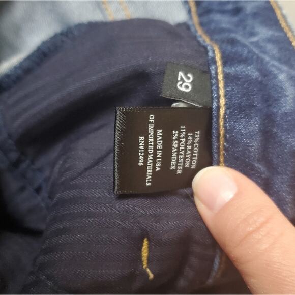 PARKER SMITH FRAYED HEM BOMBSHELL SKINNY JEANS DARK WASH WOMEN'S SIZE 29 - Picture 12 of 16